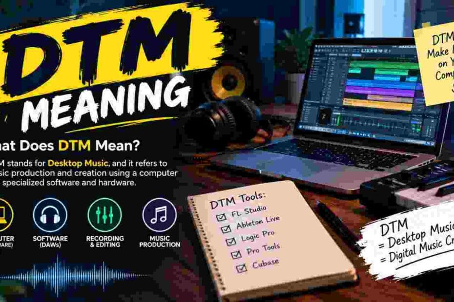 DTM meaning explained with desktop music production setup