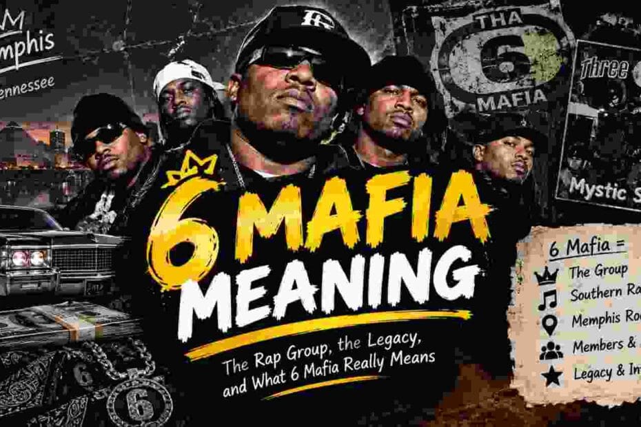6 Mafia meaning explained with a dark 1990s Memphis rap recording studio setup